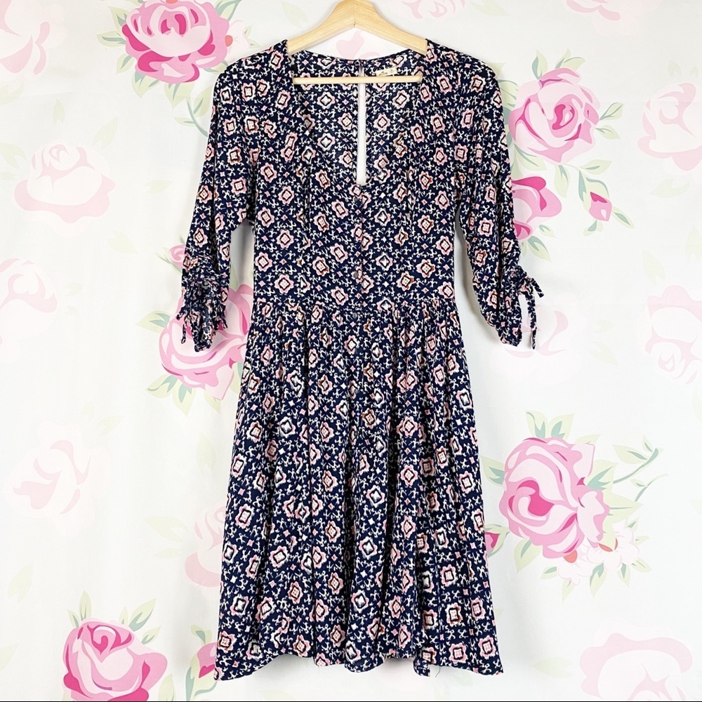 Hollister Geometric Aztec Ruched Dress M